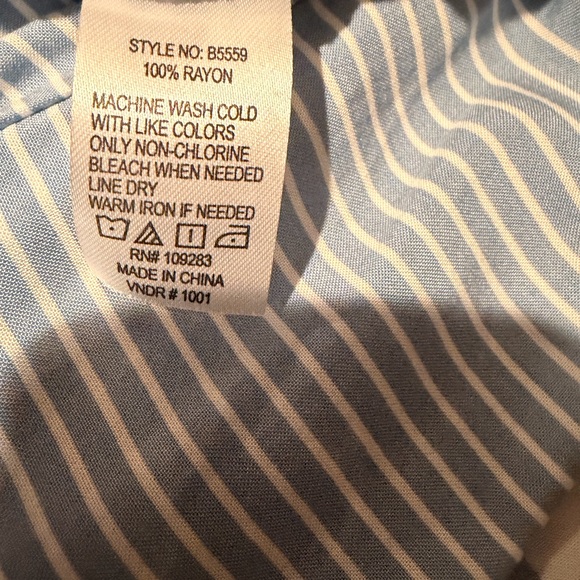 Blue and White Striped Wide-Leg Pants by Ocean Drive NWT Small - Picture 8 of 8